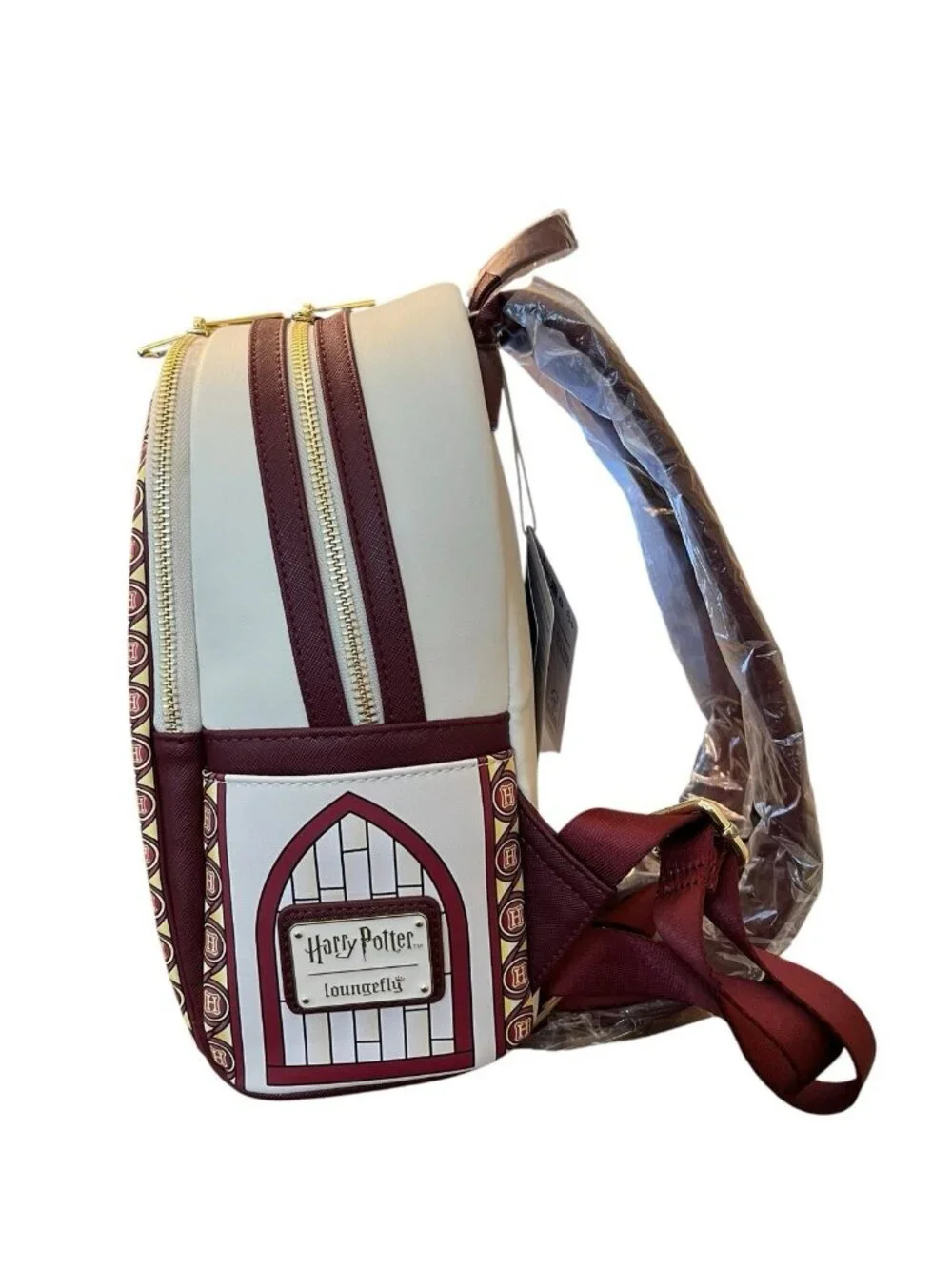 Loungefly Harry Potter Hedwig Stained Glass Window Snowy Owl Mini Backpack NWT